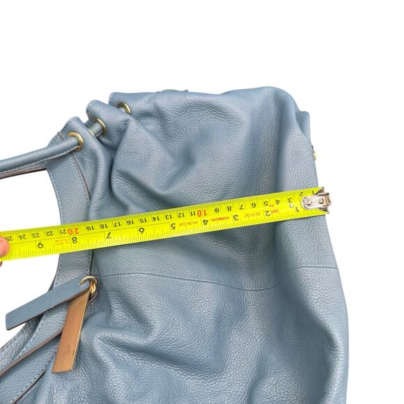 Lodis Blue Leather Shoulder Bag Hobo Slouchy Tote Purse - Picture 8 of 14